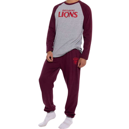 Stocktake Sale Brisbane Lions Youths Raglan Sleeve Cuffed PJ Set