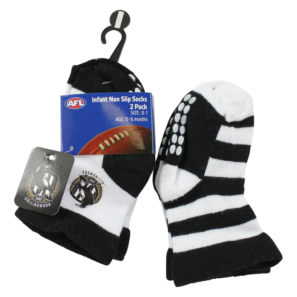 Collingwood Magpies Infants crew socks 2-pack