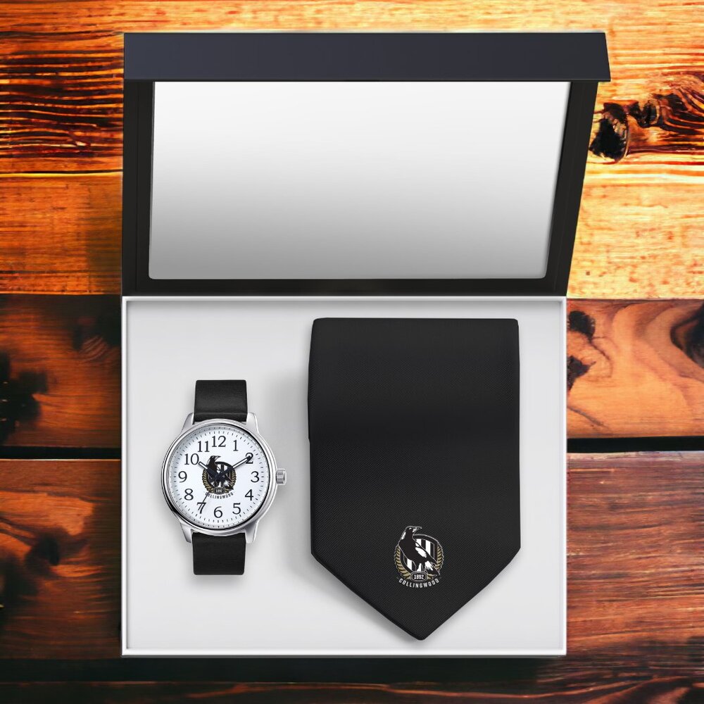 Collingwood Magpies Watch and Tie Gift Set