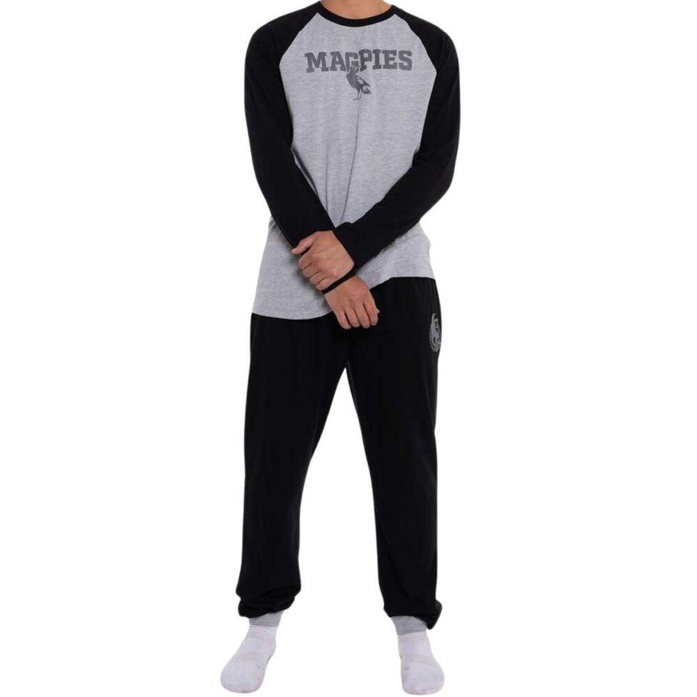 Stocktake Sale Collingwood Magpies Youths Raglan Sleeve Cuffed PJ Set