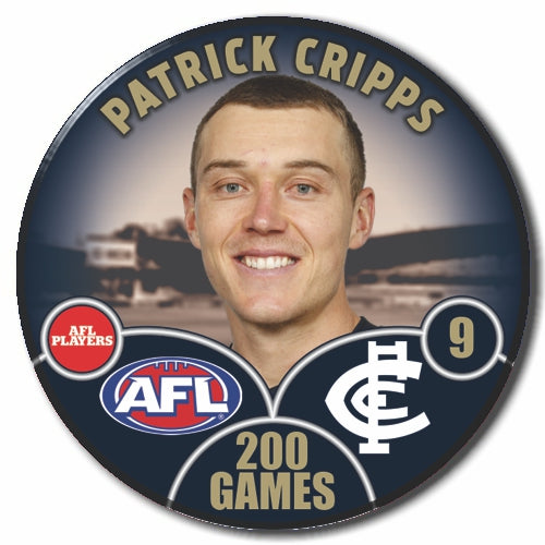 In Store Now   Secure your Afl Carlton Blues   200th AFL Game Officicial  Commemorative Badge.