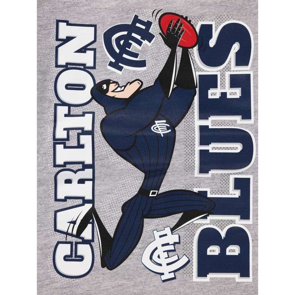 Stocktake Sale Carlton Blues Kids Raglan Sleeve Cuffed PJ Set