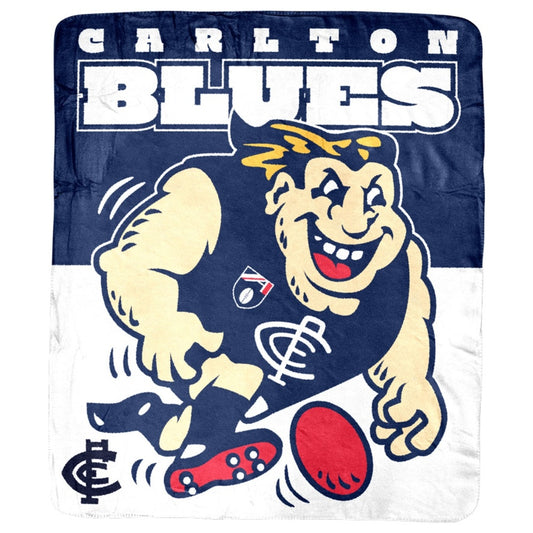 Carlton Blues Mascot Coral Fleece Throw Rug