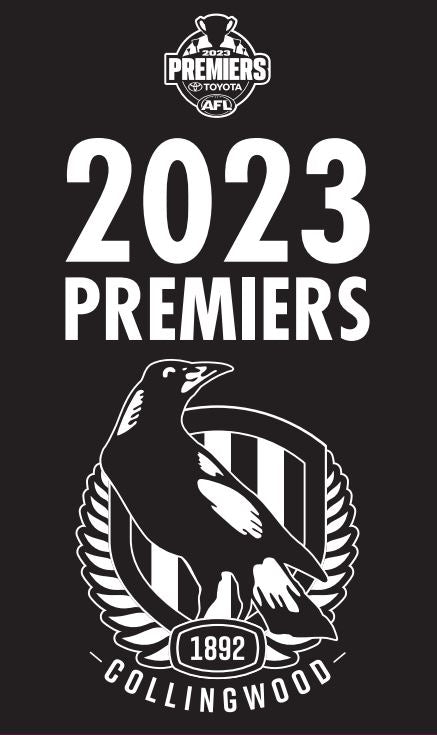 STOCKTAKE SALE           2023 AFL Premiership Collingwood Magpies Flag 90cm X 150cm