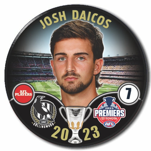 2023 AFL Collingwood Premiership Player Badge - Josh Daicos