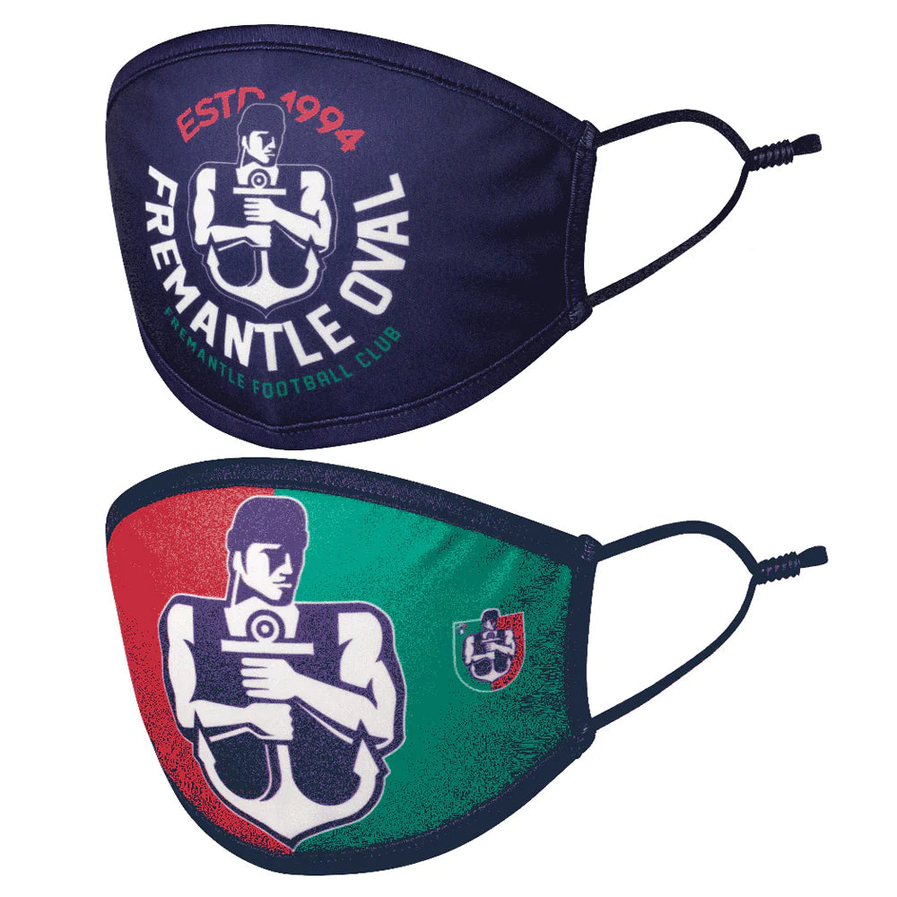 Fremantle Dockers Set Of 2 Face Masks