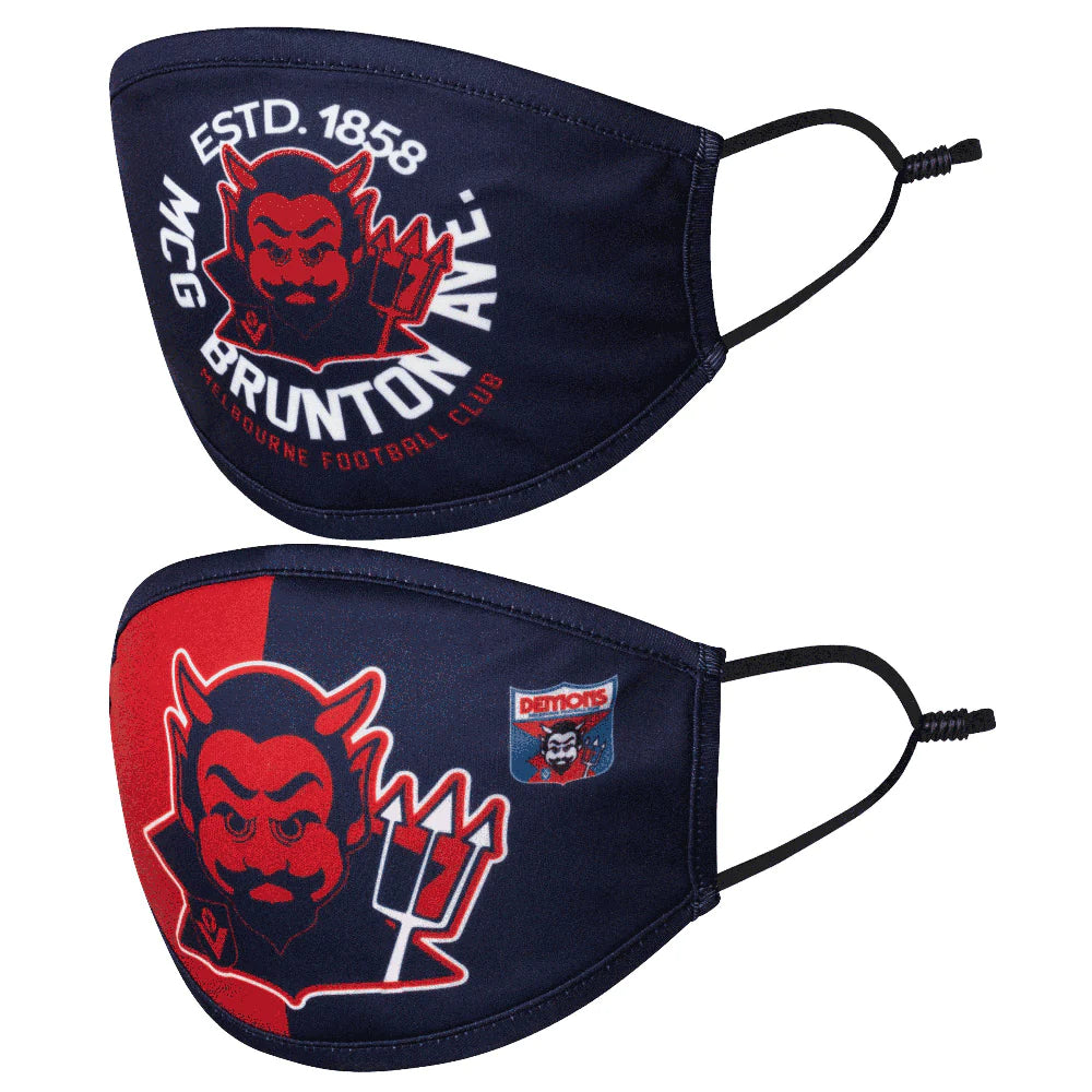 Melbourne Demons Set Of 2 Face Masks