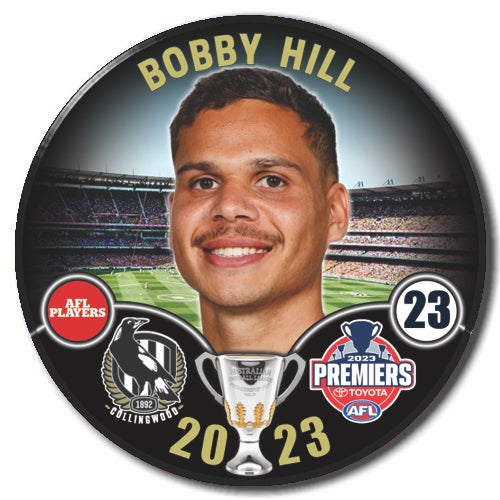 2023 AFL Collingwood Premiership Player Badge - Bobby Hill