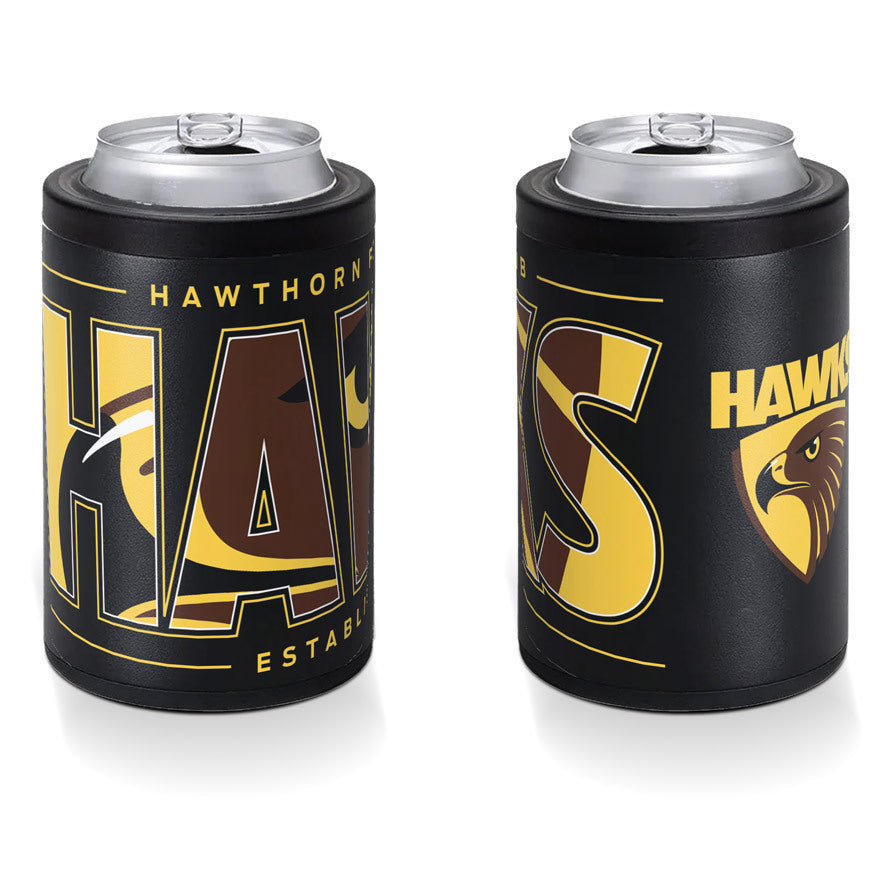 Hawthorn Hawks Insulated S/Steel Stubby Holder Can Cooler