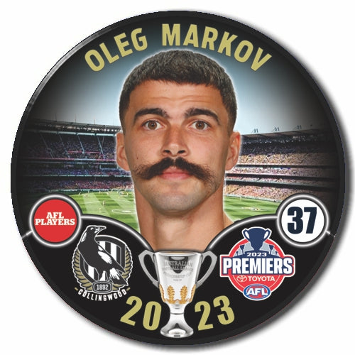 2023 AFL Collingwood Premiership Player Badge - Oleg Markov