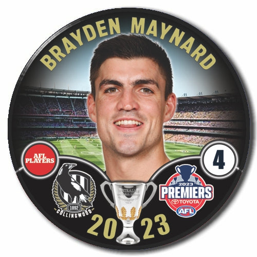 2023 AFL Collingwood Premiership Player Badge - Brayden Maynard