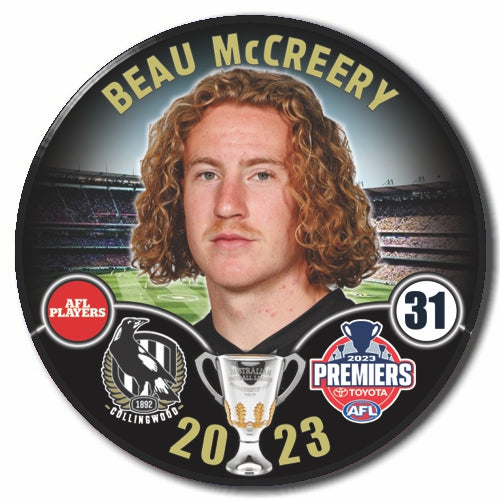 2023 AFL Collingwood Premiership Player Badge - Beau McCreery