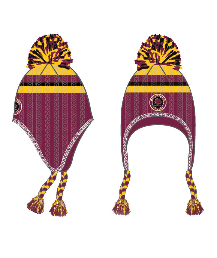 STOCKTAKE SALE       Brisbane Broncos Novelty Pom Pom Beanie