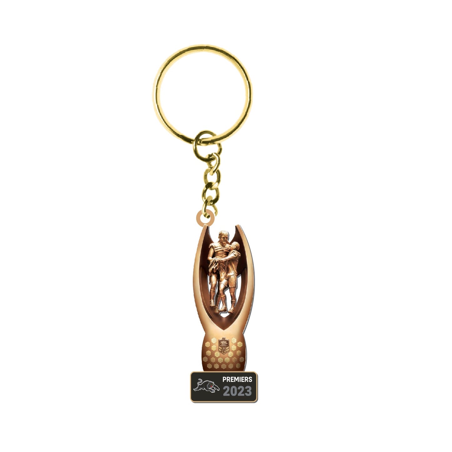 STOCKTAKE SALE           2023 NRL Penrith Panthers Premiership 3D Trophy Keyring