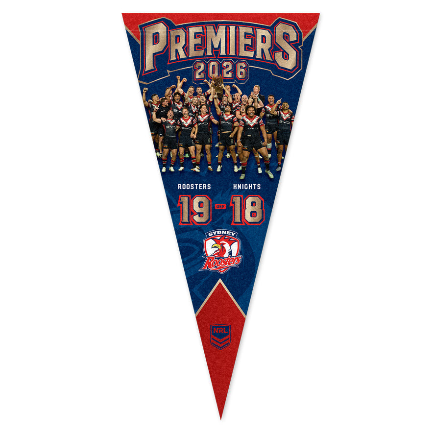 Sydney Roosters 2026 Premiers Team Photo Pennant Score (Pre Order)
