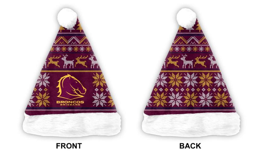 Brisbane Broncos Xmas Santa Hat