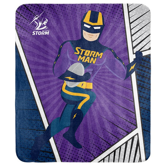 Melbourne Storm Mascot Coral Fleece Throw Rug