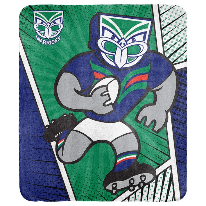 New Zealand Warriors Mascot Coral Fleece Throw Rug