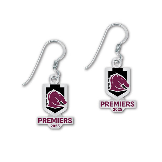 Brisbane Broncos Premiers 2025 Logo Earrings