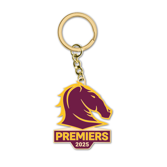 Brisbane Broncos Premiers Logo Keyring 2025