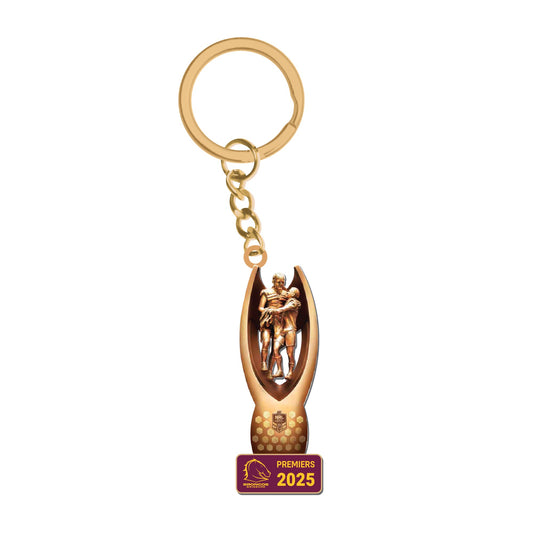 Brisbane Broncos Premiers 3D Trophy Keyring 2025