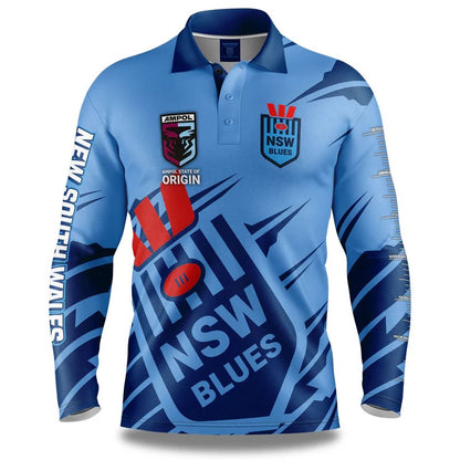 NSW Blues State of Origin 'Ignition' fishing shirt - Youth