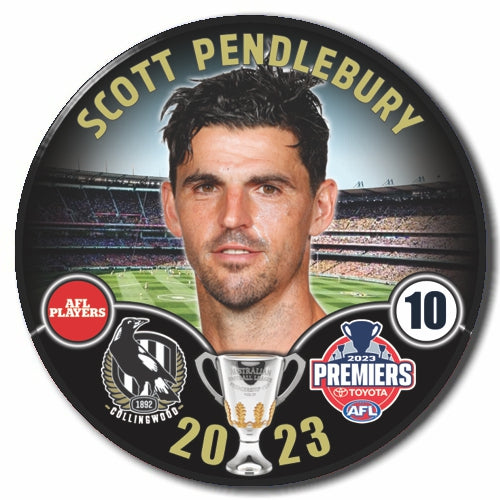 2023 AFL Collingwood Premiership Player Badge - Scott Pendlebury