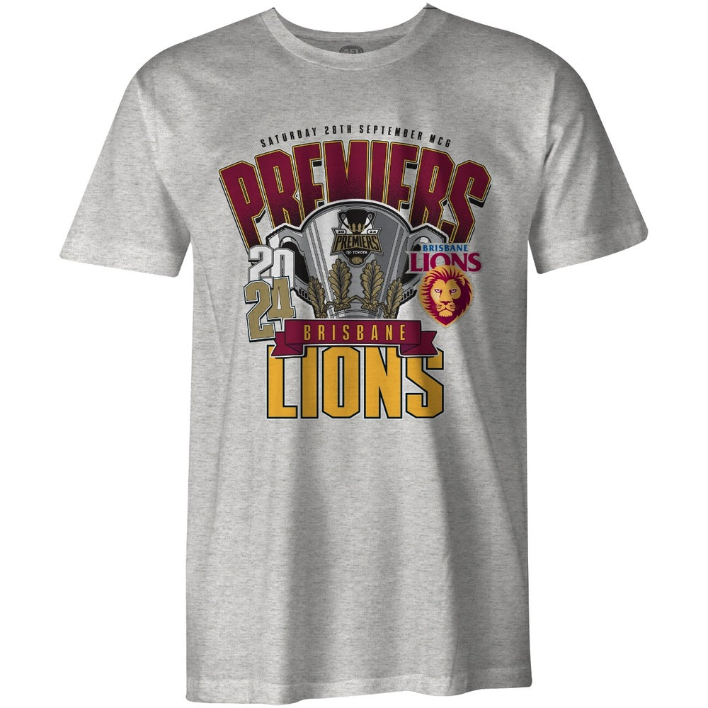 SALE SALE SALE Brisbane Lions Adults 2024 Premiers Grey Tee