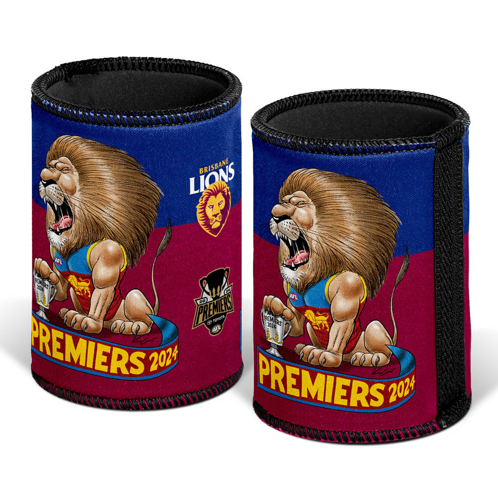 Brisbane Lions 2024 Premiers Mark Knight Stubby Holder