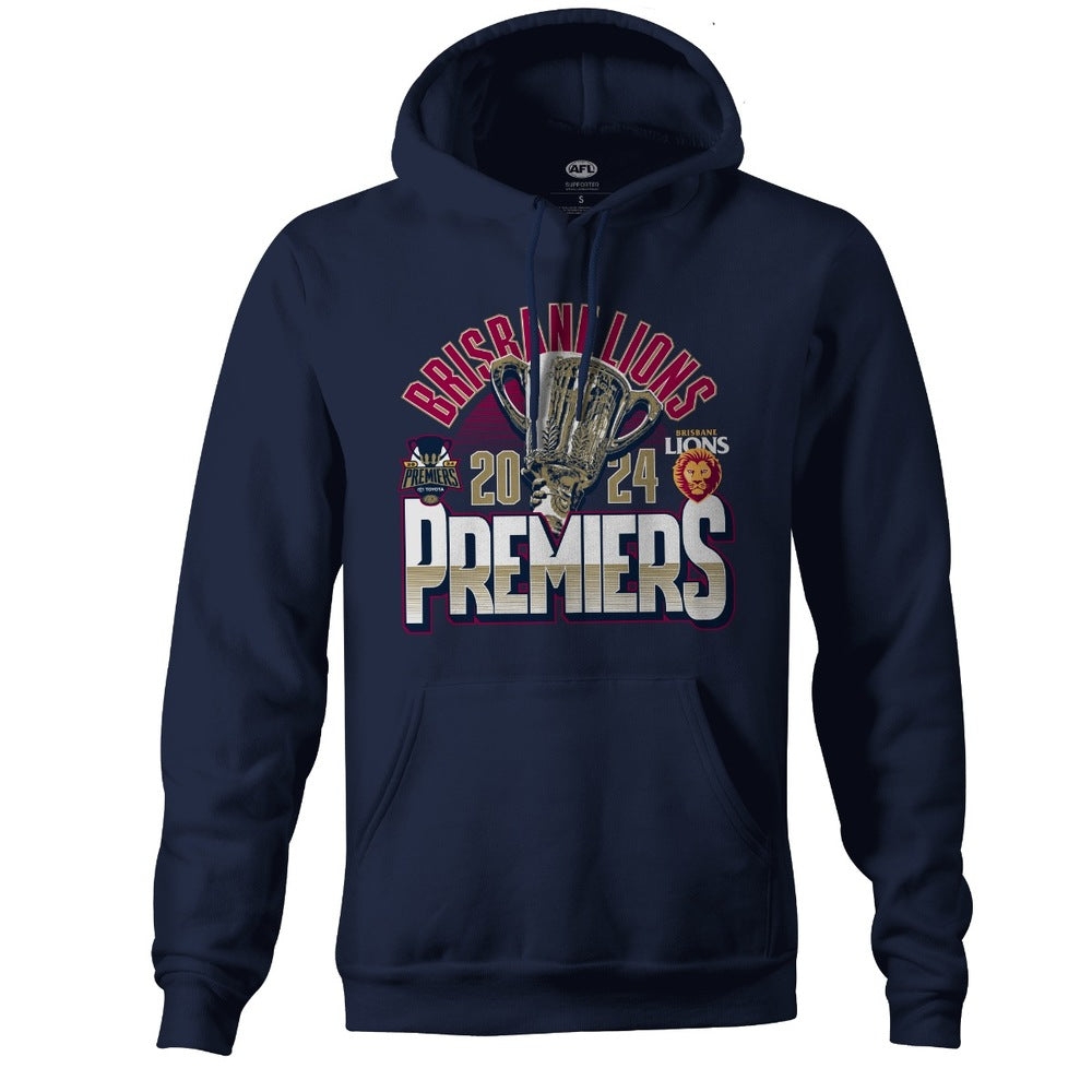 SALE SALE SALE      Brisbane Lions 2024 Premiers Adult Trophy Hoodie