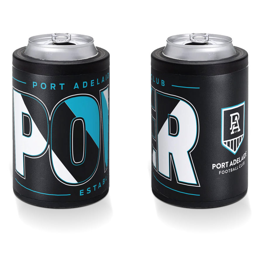 Port Adelaide Power Insulated S/Steel Stubby Holder Can Cooler