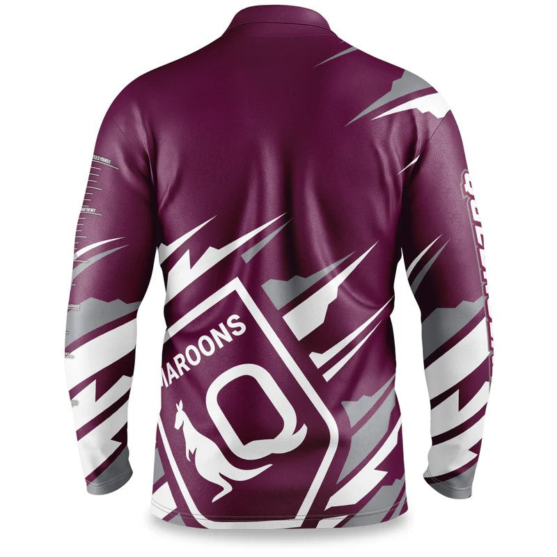 QLD Maroons State of Origin 'Ignition' fishing shirt - Youth