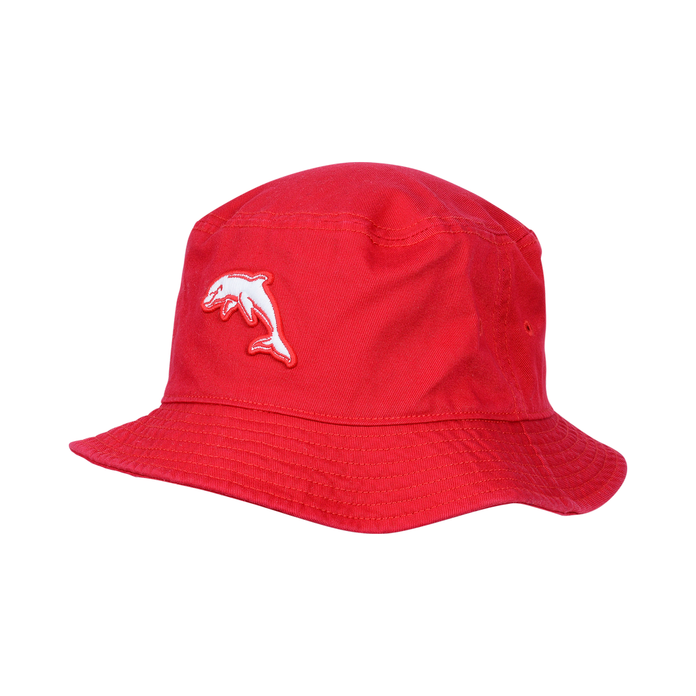 Dolphins Red Twill Bucket Hat