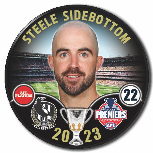 2023 AFL Collingwood Premiership Player Badge - Steele Sidebottom