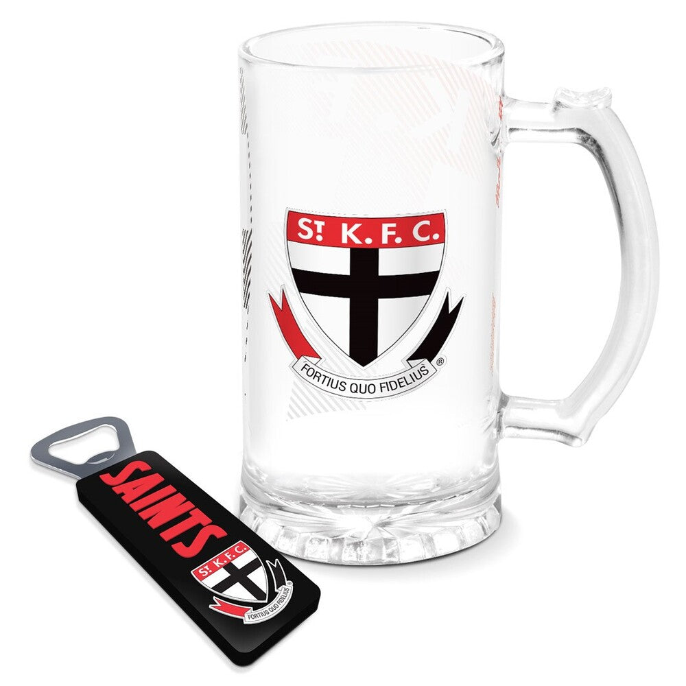 St Kilda Saints AFL Stein and Magnetic Opener Gift Set