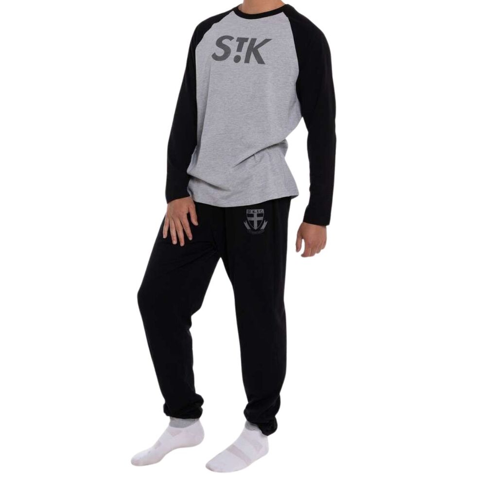 STOCKTAKE SALE                       St Kilda Saints Youths Raglan Sleeve Cuffed PJ Set