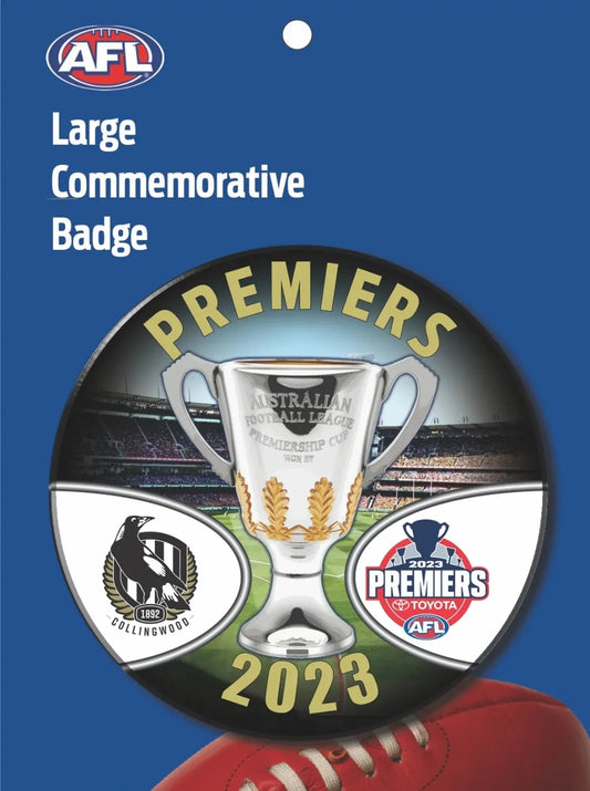 STOCKTAKE SALE           2023 AFL Premiership Collingwood Magpies Large Badge