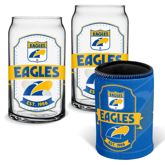 West Coast Eagles
Set Of 2 Glasses & Can Cooler Gift Pack