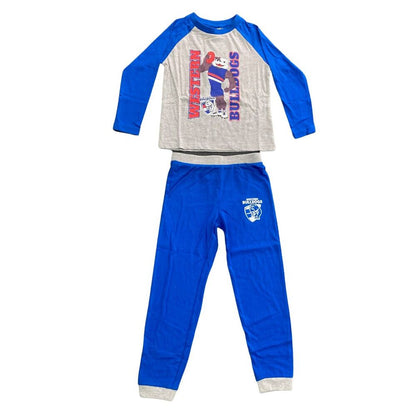 STOCKTAKE SALE        Western Bulldogs Kids Raglan Sleeve Cuffed PJ Set