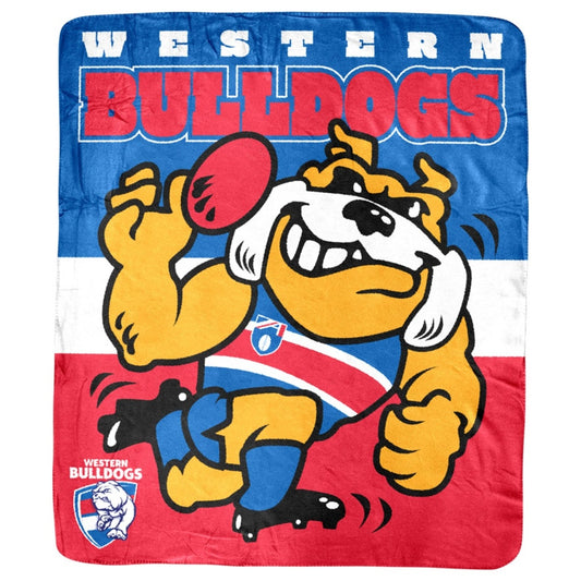 Western Bulldogs Mascot Coral Fleece Throw Rug