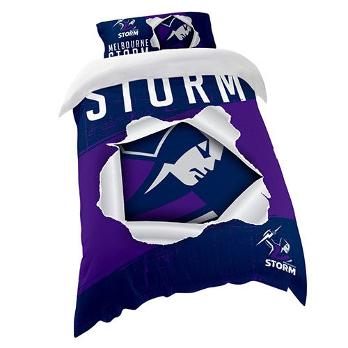 STOCKTAKE SALE             NRL Melbourne Storm Single Quilt Cover Set