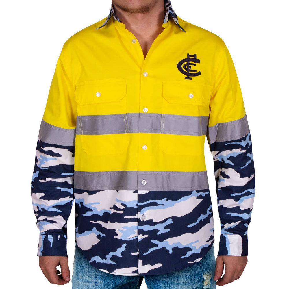 AFL Carlton 'Camo' Hi-Vis Work Shirt