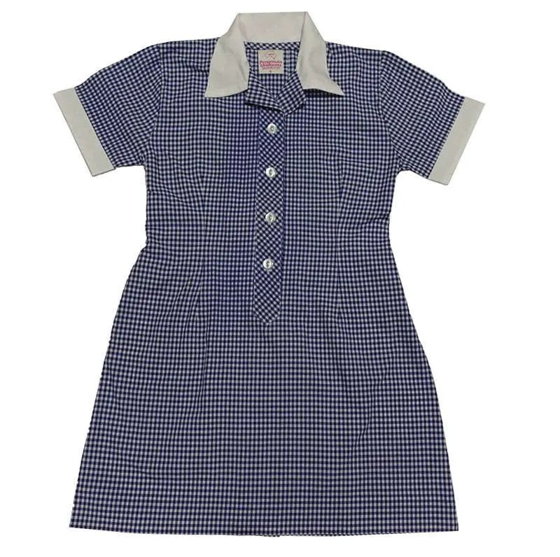 Primary School Gingham Dress Navy White