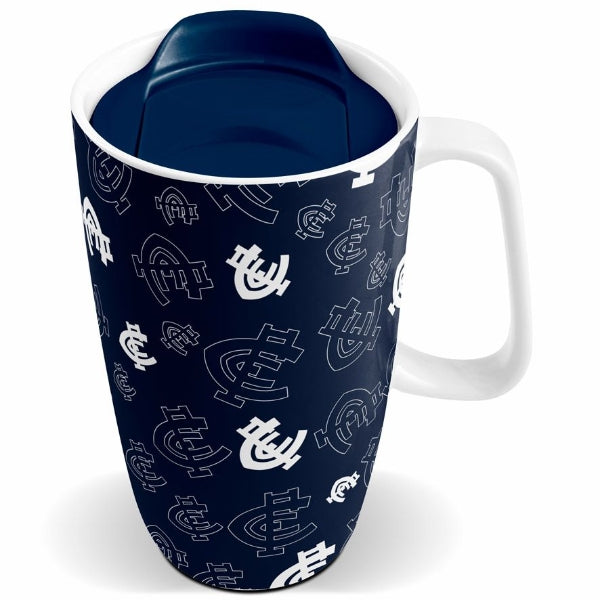 Carlton Blues Ceramic Travel Mug with Handle