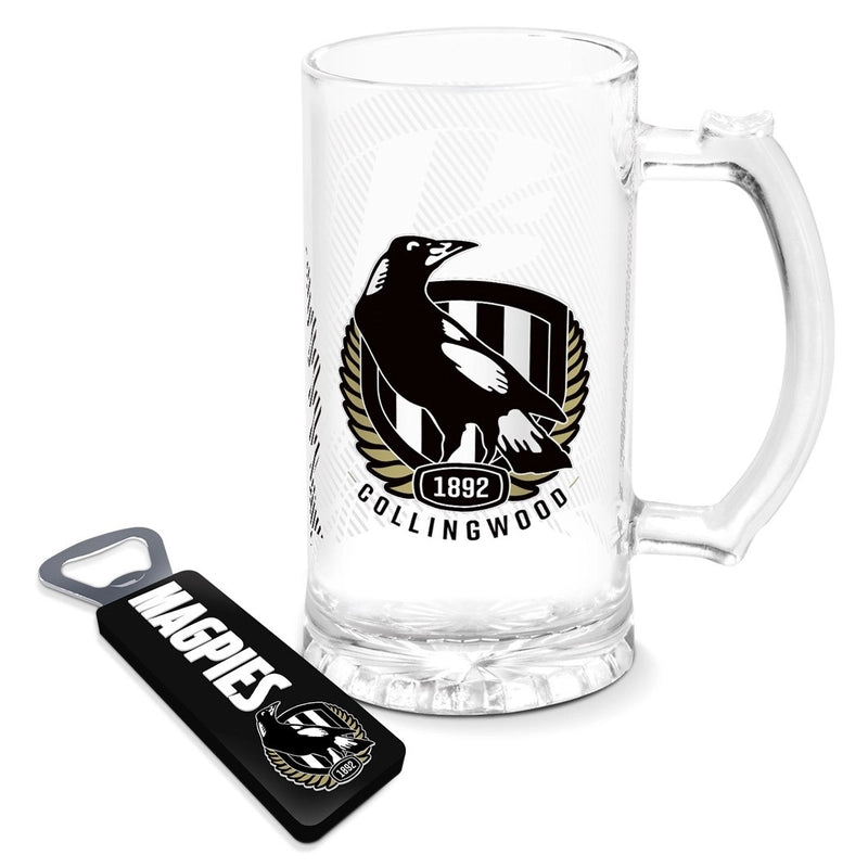 Collingwood Magpies AFL Stein and Magnetic Opener Gift Set