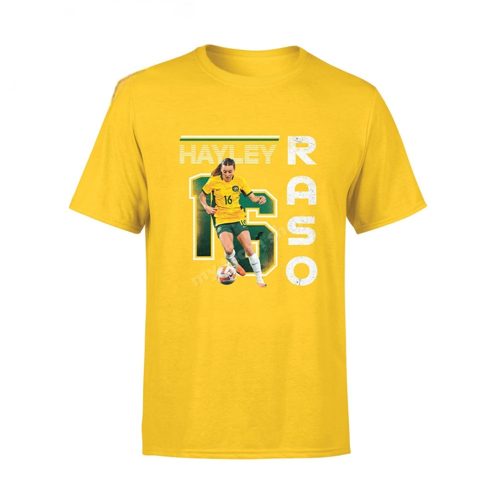 STOCKTAKE SALE        Matildas 2023 Hayley Raso Unisex Tee - Gold