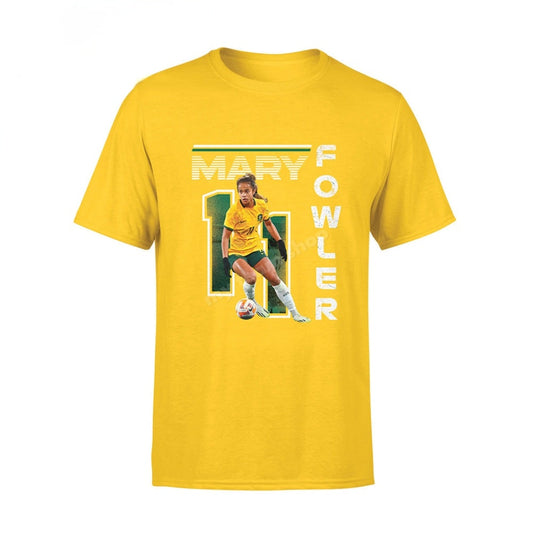 STOCKTAKE SALE       Matildas 2023 Mary Fowler Unisex Tee - Gold