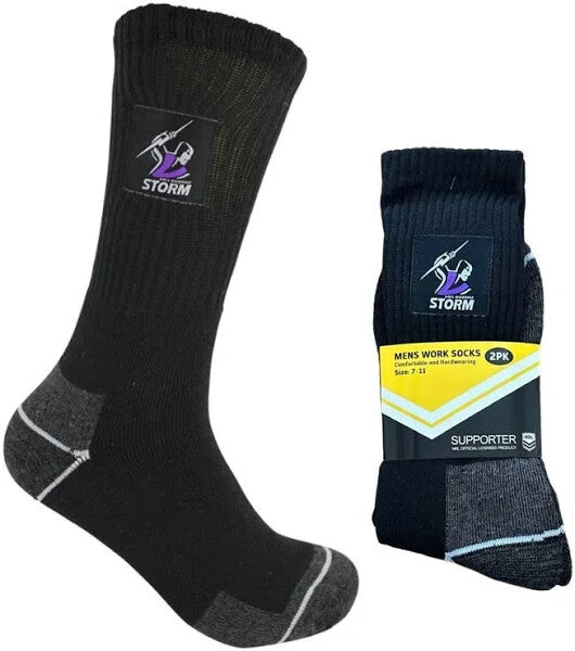 SALE SALE SALE                      Melbourne Storm Work Socks 2pk