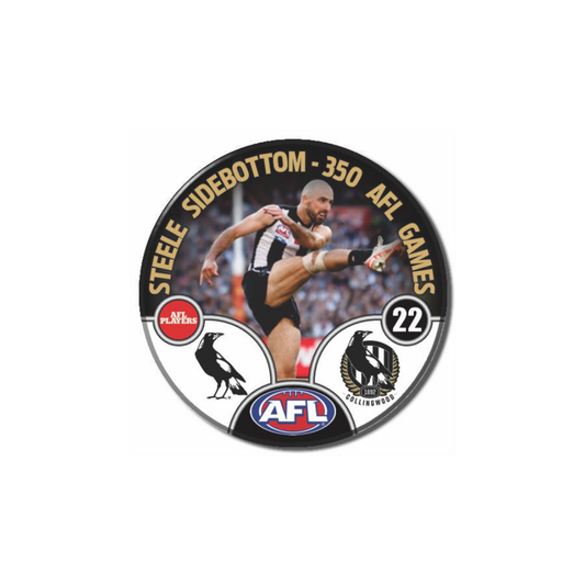 SALE SALE SALE                                       AFL Collingwood Steele Sidebottom 350th  Game Limited-Edition 2025 Commemorative Badge