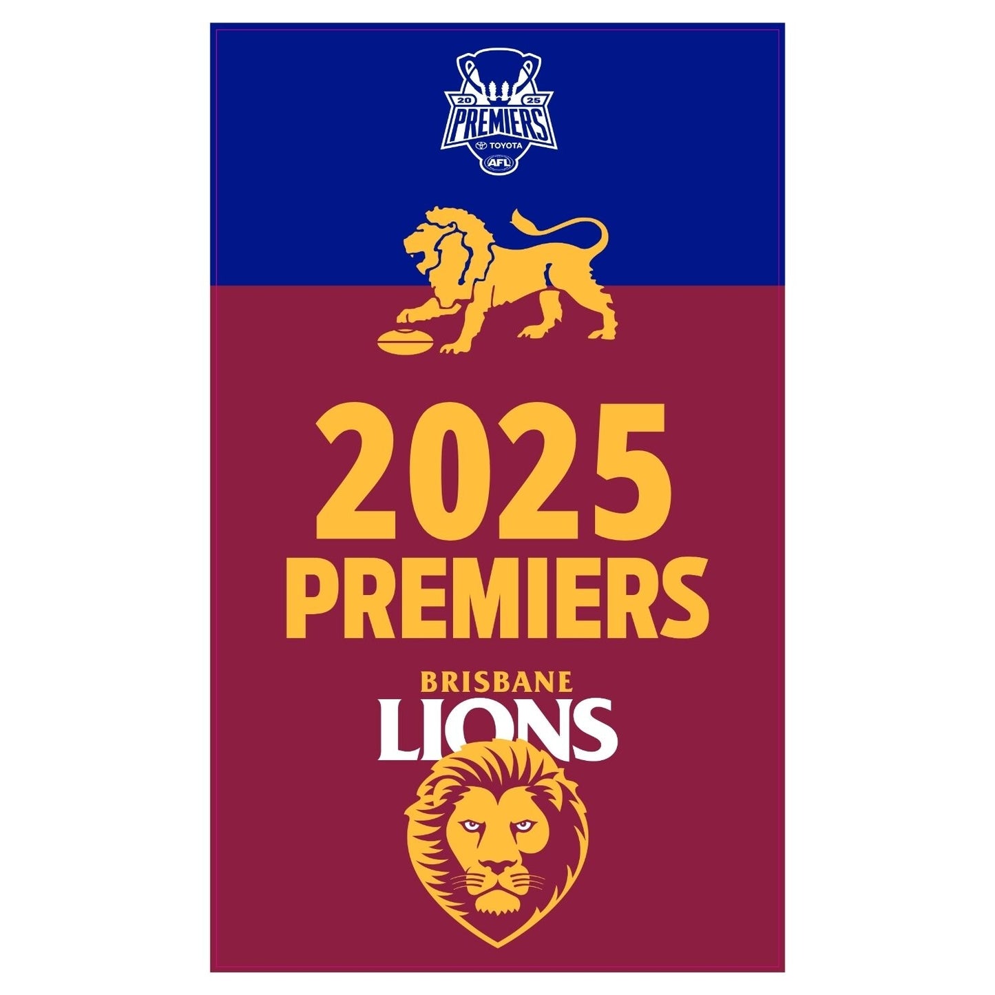 SALE  SALE SALE                   AFL Premiership 2025 Brisbane Lions Flag 90cm X 150cm